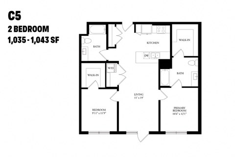 Two Bedroom C5 1035 -1043 SF - The Ballard Independent